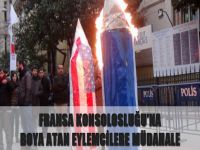 Fransa Konsolosluğu’na boya atan eylemcilere müdahale