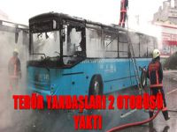 Terör yandaşları 2 otobüsü yaktı