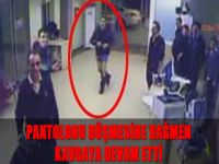 Pantolonu düşmesine rağmen kavga etti