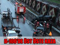 D-100'de üst üste kazalar