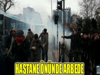 Hastane önünde arbede