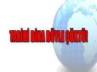 Beyoğlun'da tarihi bina böyle çöktü