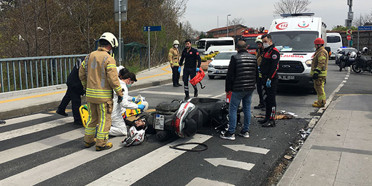 Beşiktaş'ta motosiklet sürücüleri kafa kafaya çarpıştı