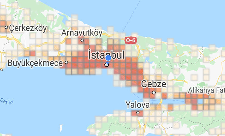 İşte ilçe ilçe İstanbul'un koronavirüs yoğunluk haritası!