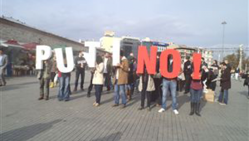 Taksim'de Putin'e NO!