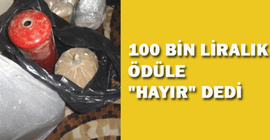 Yüz bin lira ödüle, 'vatandaşlık görevimdi' dedi