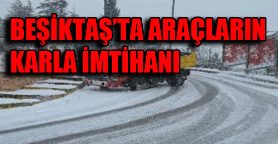 Beşiktaş'ta araçların karla imtihanı