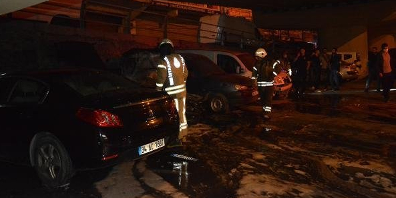 Şişli Mahmut Şevket Paşa’da 4 araca kundaklama şüphesi!