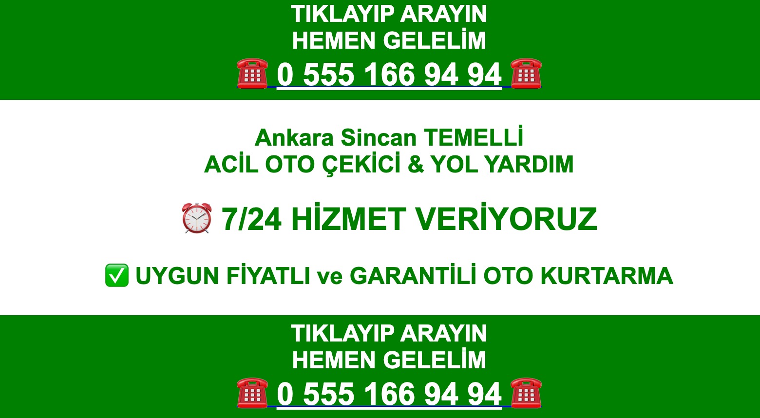 Sincan Temelli Çekici - Ankara Polatlı Çekici