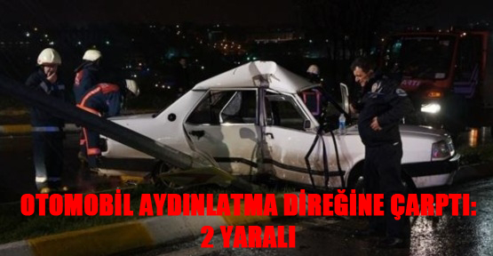 Otomobil aydınlatma direğine çarptı: 2 yaralı