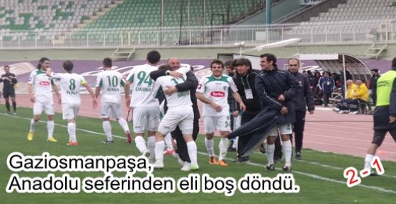 Gaziosmanpaşa, Anadolu seferinden eli boş döndü.