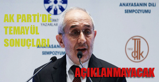 AK Parti’de Temayül Sonuçları Açıklanmayacak!