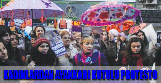 Kadınlardan Ayakkabı Kutulu Protesto