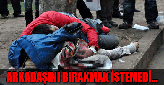 Arkadaşını bırakmak istemedi...