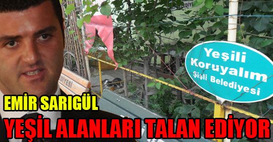 Emir Sarıgül yeşil alanları talan ediyor