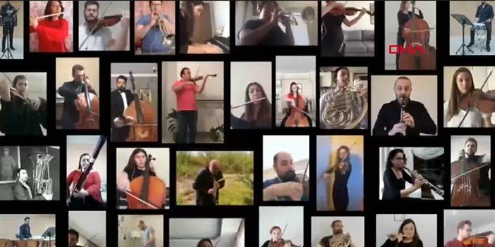İstiklal Marşı’nı 40 müzisyen evlerinden seslendirdi